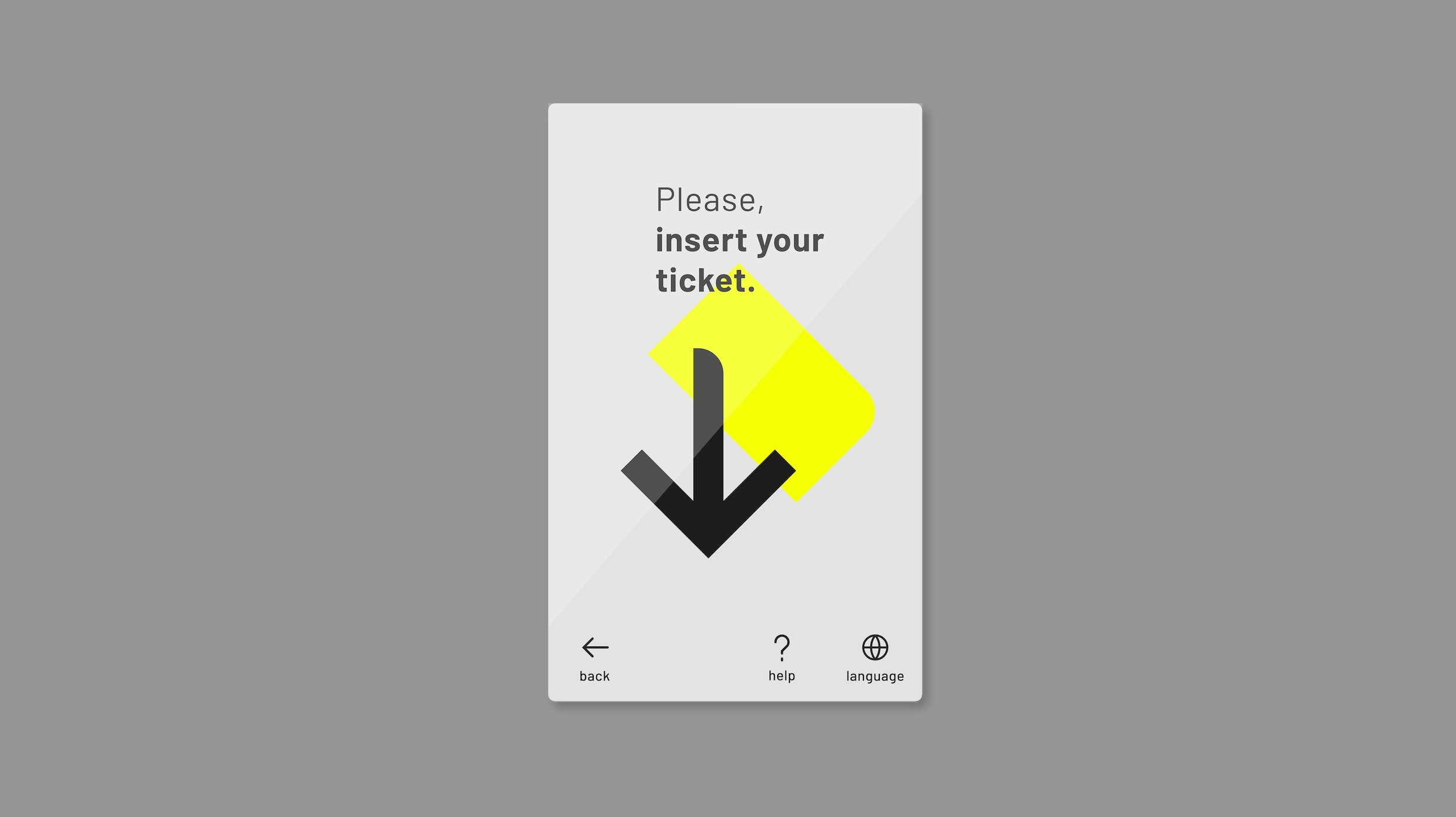 Web Design Concept - touch interface for park ticket automat