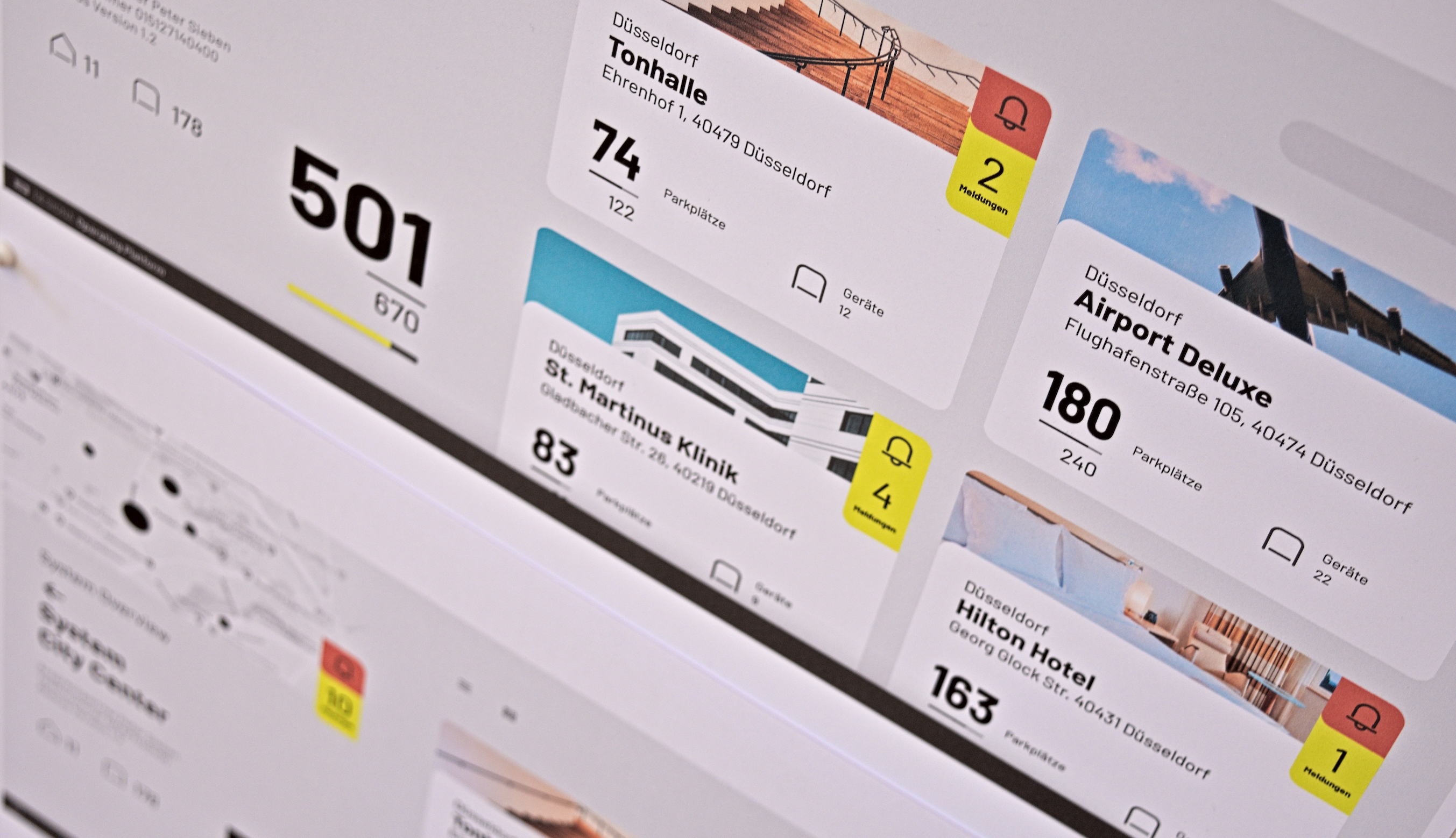Web Design Concept - screenshot of a dashboard for parking management software
