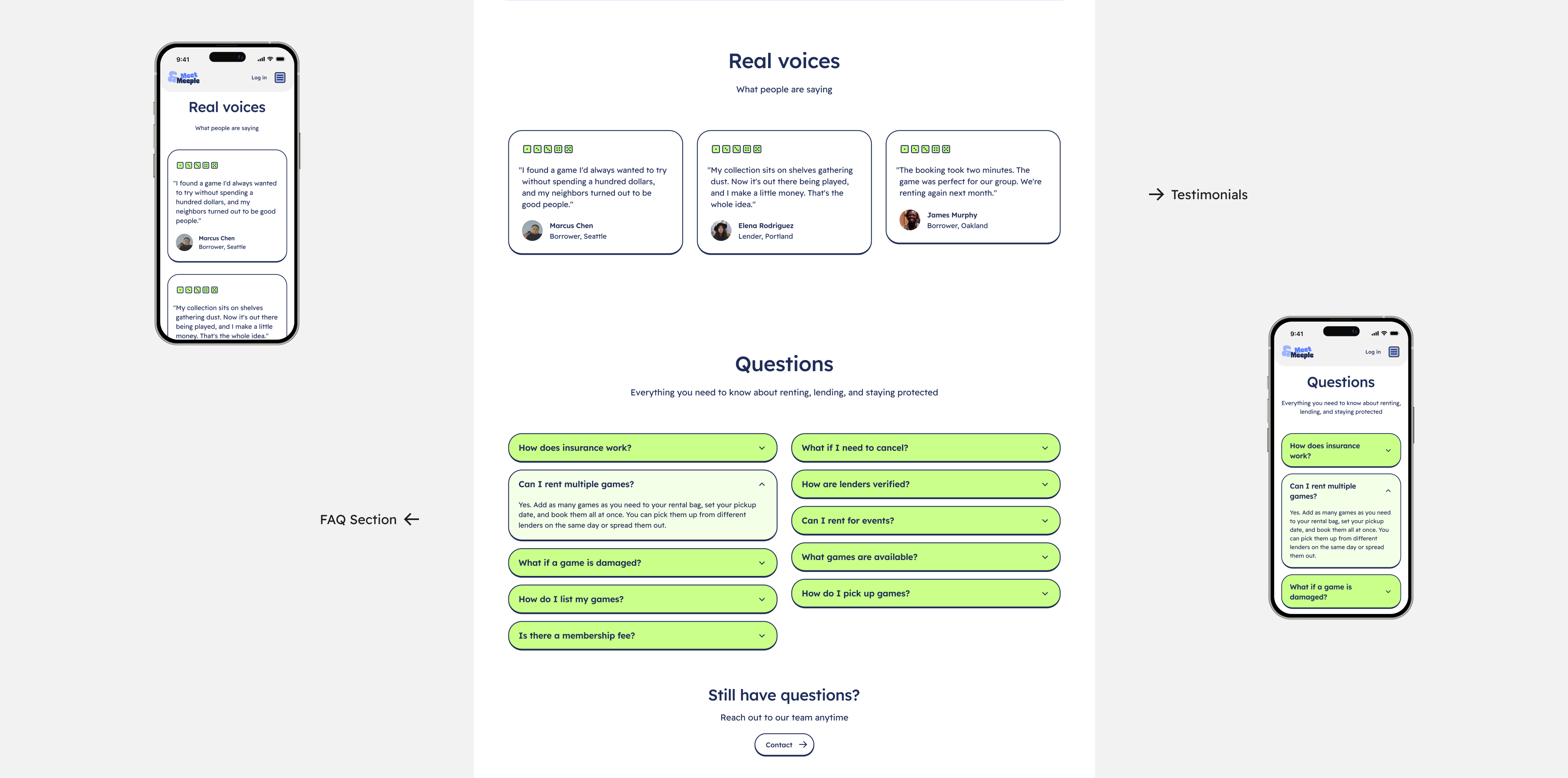 Responsive Design Concept - screens of a games platform website