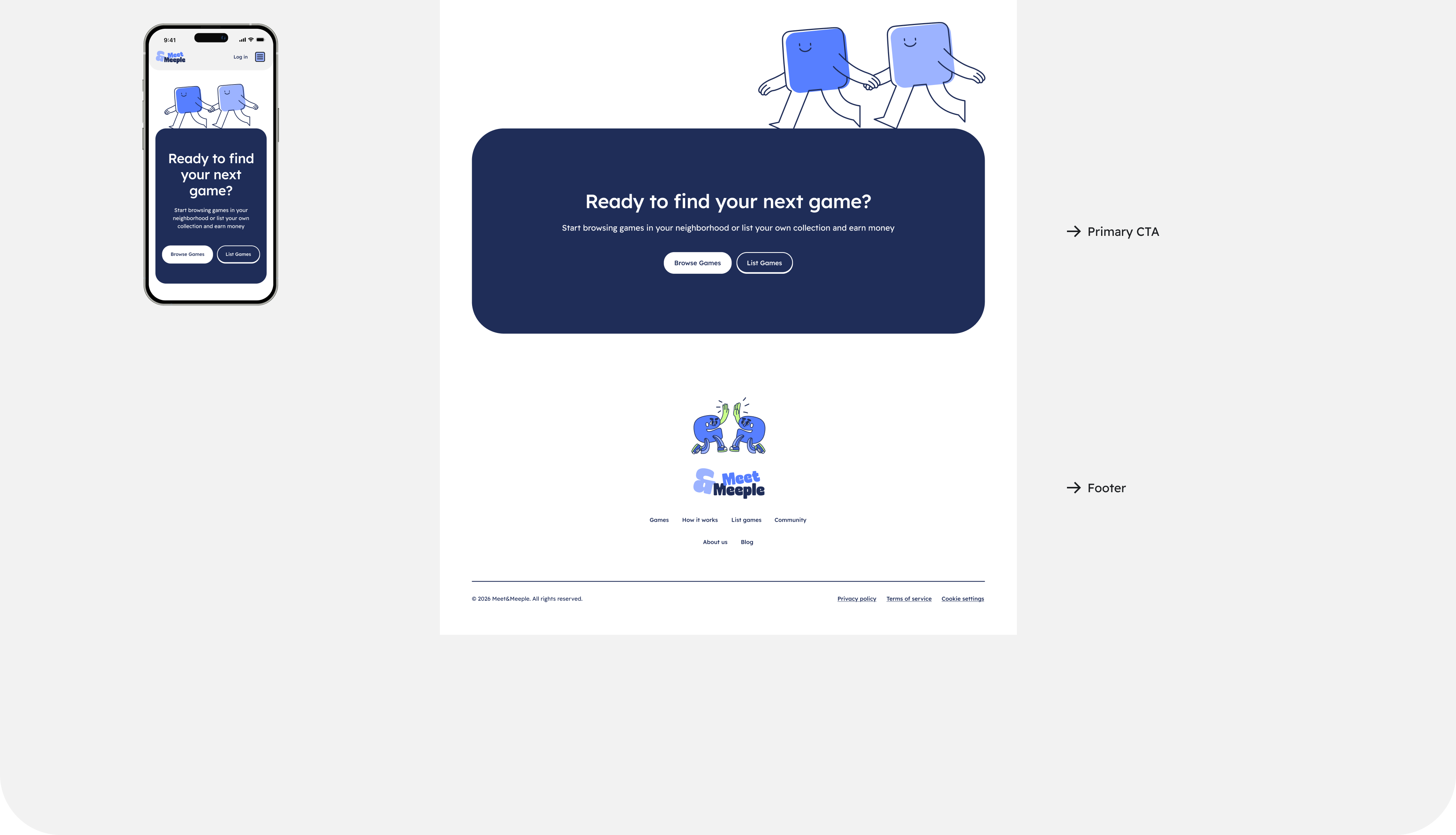 Responsive Design Concept - screens of a games platform website
