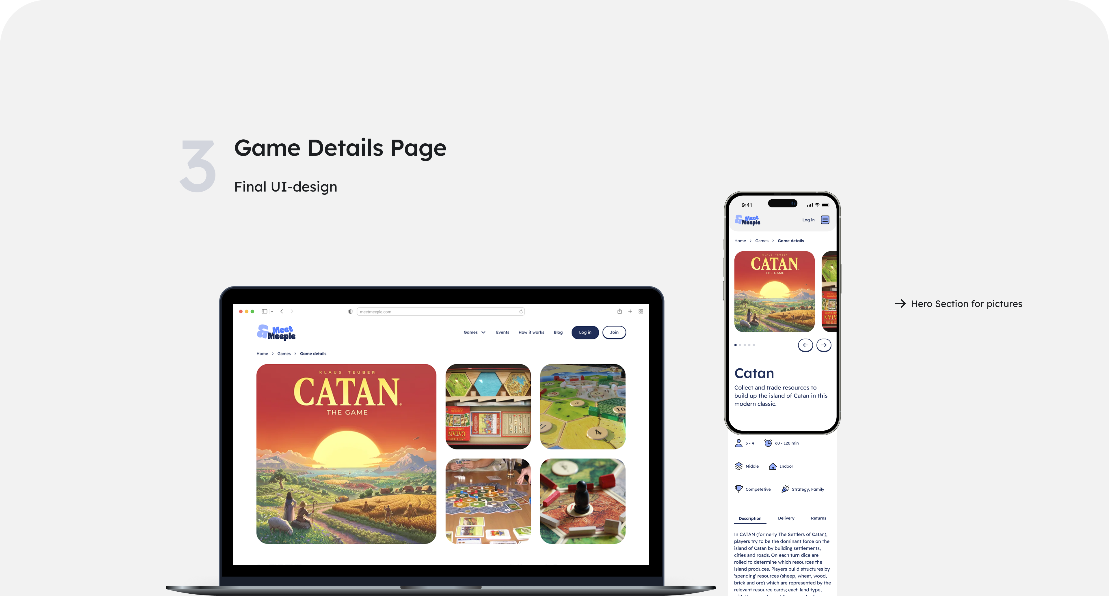 Responsive Design Concept - screens of a games platform website