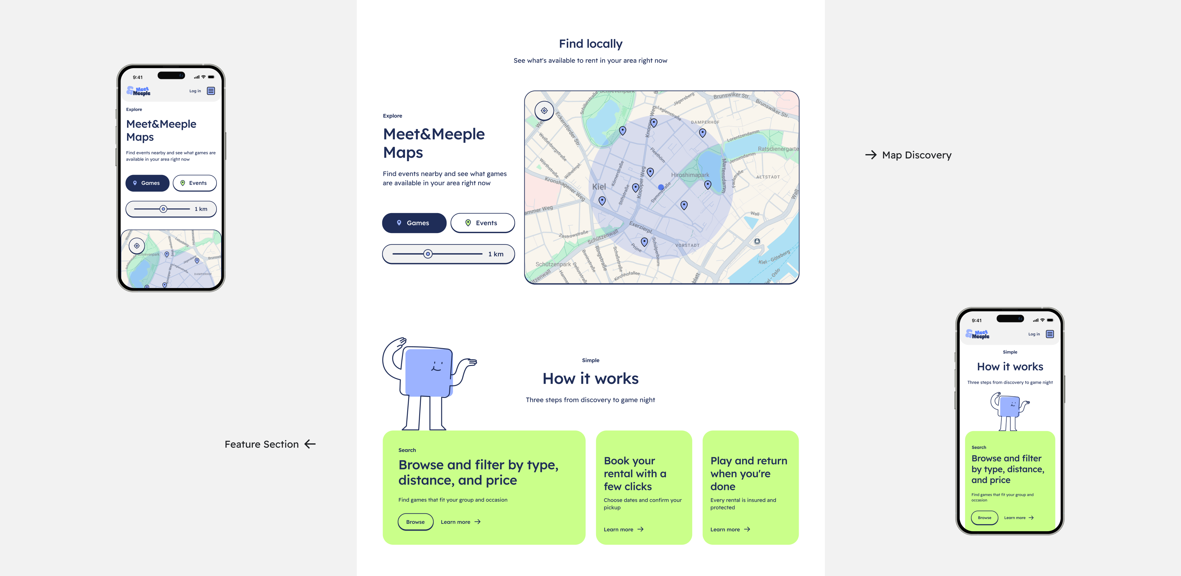 Responsive Design Concept - screens of a games platform website
